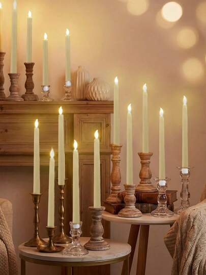 6 شموع LED بدون لهب، شموع طويلة بفتيل ثلاثي الأبعاد وشعلة واقعية، تعمل بالبطارية، شموع شاي مدببة لحفلات عيد الميلاد والزفاف والسنة الجديدة وعيد الهالوين والعطلات والمناسبات المنزلية وعيد الشكر، ديكورات المدفأة، أفكار للحفلات والأعمال اليدوية، شموع نافذة بدون لهب، شموع طويلة كلاسيكية للمنزل والحفلات، ديكور داخلي وخارجي (لون بيج)