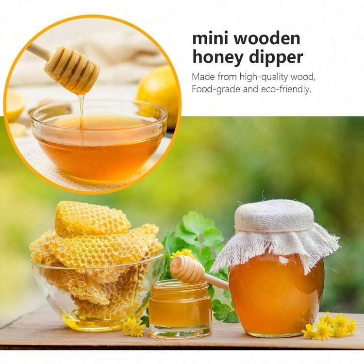 10pcs Honey Dipping Sticks, 3.15 Inch Wooden Honey Dipper Sticks, Mini Honey Wands Suitable For Party Supplies,Wedding,Wedding Items,Graduation Party Supplies 2026,Bachelorette Party,Graduation Party Supplies,Baby Shower Party Supplies - Multicolor - View 4