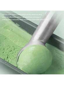 Non-Stick Aluminum Ice Cream Scoop With Freeze-Resistant Handle, Heavy Duty Design, Easy To Clean, Suitable For Ice Cream, Cookie Dough, Smoothies, Almonds (Silver) - Multicolor - View 6