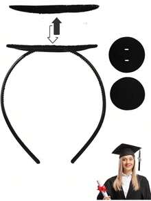 1pc/2pcs Graduation Cap Band, Protects Your Graduation Cap, Adds Hairstyle And Cap Accessory, Ideal Graduation Gift. Graduation Cap Not Included. - View 2