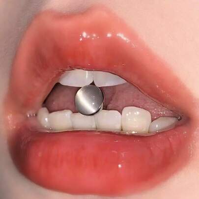 三色猫眼石舌钉，钛钢外螺纹，小众辣妹猫眼石舌钉