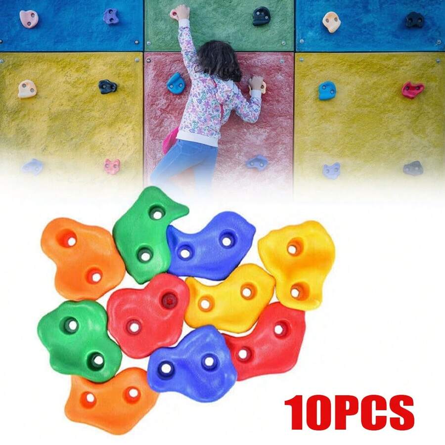10/20x Climbing Stones Bolt On Climbing Frame Wall Hold Rock Grip Mix-Color - 不含螺絲 - 查看 1