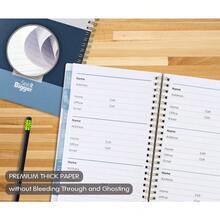 Contact Telephone Address Book 6x8 Inch Medium Size With Blue Stripe Undated Daily Planner - 1 - 查看 7