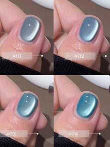 MISS SHAKA 10毫升春夏美甲冰透明蓝玻璃珠猫眼凝胶指甲油流行美白多功能升级超亮膜凝胶美甲美甲适用于美甲沙龙家庭DIY美甲用品 - 彩色 - 查看 3