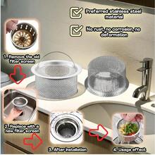 One Stainless Steel Kitchen Sink Strainer, Kitchen Sink Drain Strainer, Fine Mesh, Sink Food Collection Strainer With Handle, Stainless Steel Fittings, 3-Inch Mesh Sink Strainer. Made With A High-Quality, Tightly Woven Design, It Features An Easy-Grip Handle, Is Rust-Proof And Corrosion-Resistant, Keeps The Sink Clean, Prevents Drain Blockages, Collects Food Scraps, Is Easy To Clean, Durable, And Long-Lasting. Suitable For Daily Dishwashing Tasks, Kitchen Cleaning Operations, And Food Preparation Activities. Ideal For Home Kitchens, Apartments, Condominiums, Restaurants, And Commercial Catering Areas. - View 3