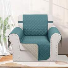Fundas para sillones reclinables Fundas Reversibles para sofá Fundas para sofá para Mascotas Protector de Muebles Lazy Boy sillón reclinable pequeño de 23 Pulgadas Azul/Beige - Azul/Beige - Ver 2