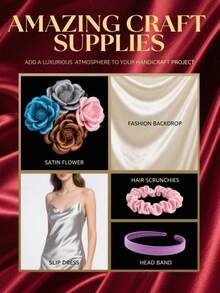 1pc Silky Solid Satin Fabric, Smooth Soft Silk-Like Material, Suitable For Wedding DIY, Curtains, Tablecloths, Clothing - Pink - View 4