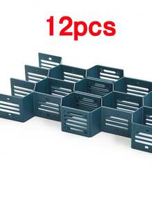 6/12pcs Adjustable Drawer Organizer With Sliding Dividers And Expandable Shelves - Multicolor - View 9