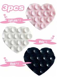 1pc Creative Double-Sided Heart Shaped Strong Silicone Suction Cup Phone Case, Adjustable Non-Slip Portable Silicone Suction Cup Phone Holder, Compatible With Android Phones, Birthday Gift Phone Accessory - Multicolor - View 15