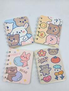 1pc Cute Rabbit Pattern Soft Cover Spiral Notebook, 50 Pages, Suitable For Student, Office, Gift, Diary, Learning Supplies, Stationery (Random Color Assortment) - Multicolor - View 3