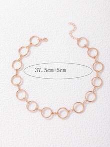 1件时尚几何圆形吊坠项链，独特礼物，适合青少年和日常佩戴 - 彩色 - 查看 10