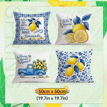 4 vỏ gối trang trí in một mặt họa tiết chanh, chất liệu nhung màu đào, 100% polyester, thích hợp cho phòng khách, ghế sofa, phòng ngủ - Trang trí đa không gian, không kèm ruột gối, kích thước 40x40cm/45x45cm/50x50cm - Chủ đề văn bản chanh - Xem 12