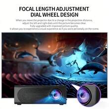 1pc M200S Portable Mini Projector, Easy Connection To Phone, Convenient To Carry, Suitable For Home, Party Or Office Use. Compatible With USB/SD/AV/HD And Other Interfaces, Equipped With A Type-C Port. No Built-In System; Supports Wired Screen Mirroring From Phone. -Requires A 5V 2A Charger And Matching Data Cable. -Recommended To Follow The Steps In The Image To Connect This Ultra-Mini Projector. -320*240p - Multicolor - View 7