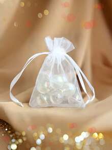 Túi vải organza trắng có dây rút, kích thước 10x15cm, dùng đựng trang sức, mỹ phẩm, quà tặng, kẹo, túi đựng xà phòng thủ công, túi đựng đồ chơi nhỏ. - Xem 9