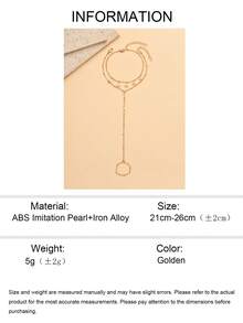 Set de 2 piezas Tobillera de perlas falsas blancas con borlas, anillo para el dedo del pie de cadena metálica, adecuado para uso diario y vacaciones en la playa - Dorado - Ver 5