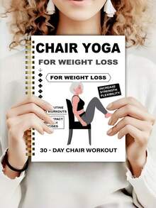 Guía de libro de yoga en silla de 30 días para personas mayores de 60 años, cuaderno espiral para mejorar la condición física - Multicolor - Ver 6