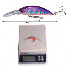 1pc Long Tongue Sinking Minnow - Durable ABS Material, 2.76 Inch/5.7g, 3D Eyes, With Treble Hooks, Compact And Agile, Increases Catch Rate - Suitable For Various Fish Species - Multicolor - View 8