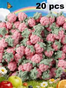 3/5/10/20/30 件手工钩针红色草莓饰品 | 红色和绿色针织羊毛吊坠，适用于钥匙扣、手机配件和 DIY 工艺品 - 完美的生日礼物装饰、包袋饰物、俏皮设计、织物纹理、钩针配饰，非常适合感恩节 - 紅色 - 查看 23