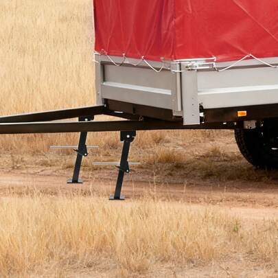 SHIOUCY 11.38-17.9" Adjustable Trailer Stabilizer Jacks, 800Lbs Capacity Carbon Steel Folding RV Jack Stand For Camper Trailer