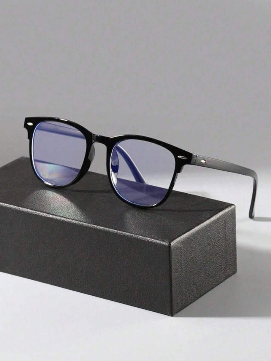 Conjunto de 3 pares de óculos de grau unissex, ideais para usar dispositivos eletrônicos e proteger os olhos da luz intensa de telas de TV e computador. Acessórios para óculos transparentes (estojo não incluso). - Claro - Ver 1