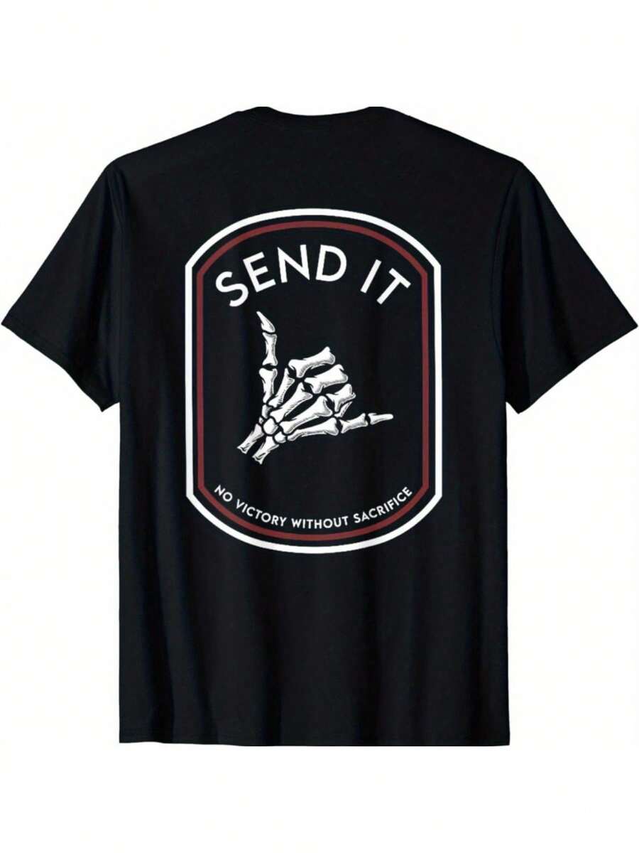 Send It No Victory Without Sacrifice-Shirt - 黑色 - 查看 1