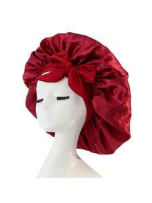1pc Satin Hat With Adjustable Bow Tie Ruffled Edge Soft Comfortable Snug Fit Fashion Luxury All-Match Accessories Gift For New Year Valentine's Day Mother's Day - Thickened version - View 5