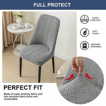 Funda protectora universal para silla, suave y antipolvo, funda protectora extraíble y elástica, cojín de asiento de silla reforzado - Multicolor - Ver 8