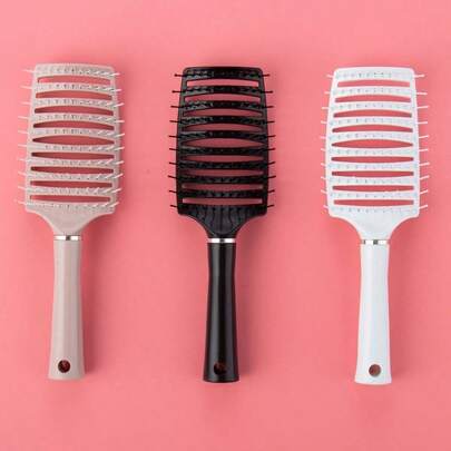 Double-Row Wide-Tooth Comb, Suitable For Both Men And Women, Ideal For Scalp Massage, Hair Styling, And Creating Wavy Or Curly Hairstyles.