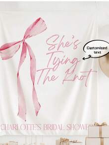 Personalized "She's Tying The Knot" Vinyl Sticker Only - Custom Name Bridal Shower Mirror Decal - Modern DIY Wedding Party Prop - Multicolor - View 1