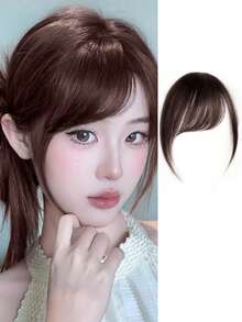 自然直发合成假发，侧刘海，高温纤维材质，女士夹式侧分刘海，适合女性日常佩戴和聚会场合。 - 彩色 - 查看 13