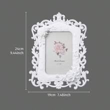 1件欧式浮雕玫瑰相框，饰以经典花卉图案，手工彩绘树脂材质，温馨装饰，适用于母亲节、生日、派对、聚会等场合。 - 彩色 - 查看 16