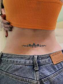 2 miếng hình xăm giả tạm thời hình hoa hồng Y2K nhỏ, bán vĩnh viễn, chống thấm nước, chống mồ hôi, giữ được 1-2 tuần, hình xăm thực tế hình hoa hồng thảo dược, chống ma sát, không phản chiếu, màu đen, dành cho cả nam và nữ, dán lên cánh tay, ngực, chân, bụng, eo, ngón tay, cổ, cột sống, nghệ thuật xăm hiện đại. - màu đen - Xem 4
