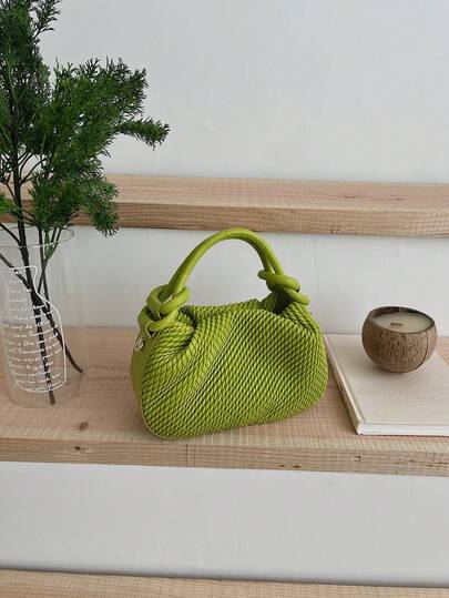 Túi xách dệt kim màu trơn thời trang mới, thiết kế một quai xách, dây đeo vai có thể điều chỉnh, có thể đeo vai hoặc đeo chéo, nội thất rộng rãi, kiểu dáng thời trang và tiện dụng, có thể đựng chìa khóa, son môi và các vật dụng hàng ngày khác, phù hợp cho phụ nữ, nữ sinh viên, đi làm, du lịch, hẹn hò, mua sắm, công tác và nhiều dịp hàng ngày khác.