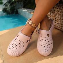 Breathable Slip-On Mules, Lightweight Casual Slippers, Versatile Wear - Pink - View 3