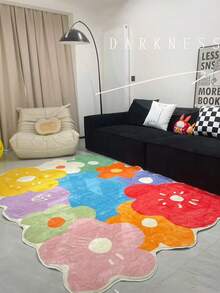 1 tấm thảm nhỏ bằng chất liệu giả cashmere, thích hợp dùng trải sàn sofa và bàn cà phê, thảm gia dụng, chống bám bẩn và dễ bảo quản, dùng làm chăn cạnh giường ngủ trong phòng ngủ. - Hoa mùa xuân 1 - Xem 2