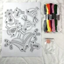 Stick And Stitch Embroidery Paper Wash Away With Pre-Printed Pattern Designs Stencils Transfers For Hand Sewing Lover Beginner - M - View 5