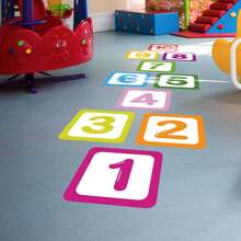 Colorful Floor Stickers, Children's Game And Entertainment Stickers, Adhesive Vinyl, M/L/XL Size, 10 Grids+2 Free Footprints - 10Pcs - View 5
