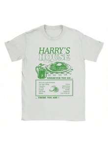 Round Neck Short Sleeve T Shirt Printing Clothing Harrys House Style Menu T-Shirts For Men Fun Cotton Tee Shirt Graphic   Premium Quality Heavyweight Shirts For Adults Kids_1 - 白色 - 查看 1
