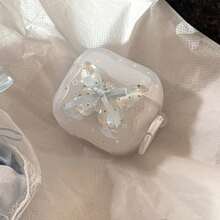 蝴蝶结耳机套，白色耳机保护套，波浪形耳机保护壳，适用于 1/2/3/4/Pro - 白色 - 查看 10