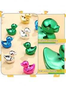 100/50/20/10/5/1 个迷你彩色鸭子摆件，多色小鸭子装饰，微景观花园小屋蛋糕装饰，盆栽DIY工艺品，派对礼物，动物雕塑，汽车仪表盘装饰，生日派对装饰 - 彩色 - 查看 6