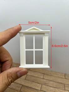Decoración de ventana en miniatura para microescenas, modelo de ventana en miniatura de estilo europeo, modelo de ventana con techo inclinado, adecuado para decoración de casa de modelo 1:24, ventana con base plana - Ventana pequeña con techo inclinado - Ver 10