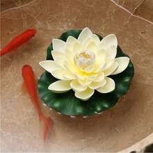 10pcs Artificial Floating Foam Lotus Leaf Decor, Suitable For Pond, Aquarium And Stage, Lifelike Green Plant, Fake Lotus Flower For Fish Tank, Aquatic Lily Micro Landscape, 10cm, Suitable For Birthday, Graduation, Mother's Day, Indoor Decor, Tabletop Decor, Wedding Decor, Spring Decor, Bathroom Decor, Women's Gift, Housewarming, Outdoor Artificial Flower - White - View 4
