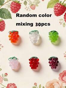 5/10/15/20/30/50个/包 覆盆子和草莓水果吊坠，适合DIY项链、耳环、手链等饰品制作 - 5件琉璃葡萄 - 查看 19