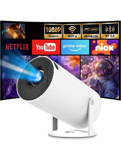 Mini Proyector Android Mini Portatil Smart Tv 4k Hd Led 1080p 12000 LmProyector Profesional Baratos con Wifi Y Bluetooth