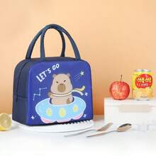 Thermal Lunch Bag With Animal Design For Boys And Girls At School - Chuột lang nước xanh đậm - Xem 1