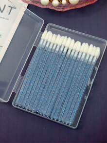 Soft Velvet-Covered Lip Brush Box Set, Disposable Solid Crystal Handle, Portable, Multi-Functional Lip Brush, Makeup Detail Brush. - Multicolor - View 20