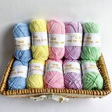 10色包包制作套装（60%棉，40%腈纶，400克/袋），混色牛奶棉纱线，适合春、夏、秋、冬四季DIY手工制作、节日装饰、DIY编织项目，包含随机颜色的3毫米钩针 - 3064-E - 查看 12