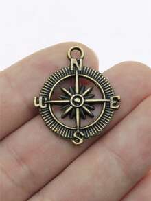 10pcs 24x29mm Compass Charms Pendant For DIY Jewelry Making Necklace Keychain Phone Chain Bracelet Making Accessories Handmade Craft Making Findings - Compass - View 10