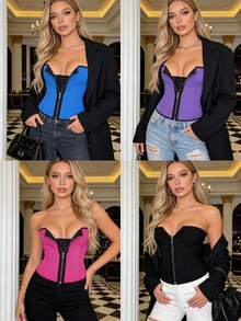 1pc Women's Black Minimalist Design Breathable Mesh Belt - Multicolor - View 5