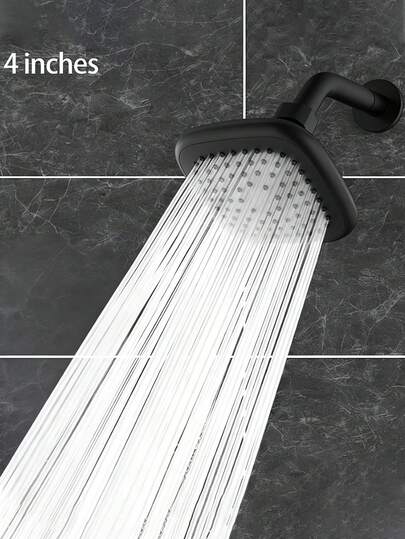 4-Inch Square High Pressure Shower Head, Fixed Bathroom Shower Sprayer With Strong Water Flow And Micro Silicone Nozzles, Wall-Mounted, Durable Plastic Structure With Polished Finish, Fashionable Design, Universal Fit For High And Low Pressure Shower Systems, Suitable For Hotels, Apartments, Home Bathrooms And RVs, Essential Accessory For Modern Bathrooms And Stylish Bathrooms, Upgrade Your Bathroom For A Comfortable Bathing Experience, Ideal Gift For Holidays And Bathroom Renovations